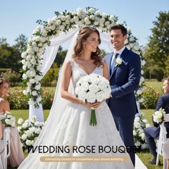 Artificial Velvet Silk Roses — 50 pcs, White or Burgundy
